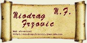 Miodrag Fržović vizit kartica